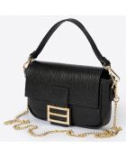 Sac à main en Cuir Clara noir - 19x6x12