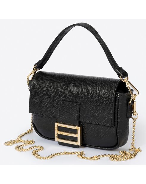Sac à main en Cuir Clara noir - 19x6x12