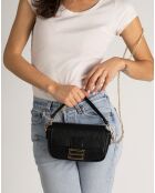 Sac à main en Cuir Clara noir - 19x6x12
