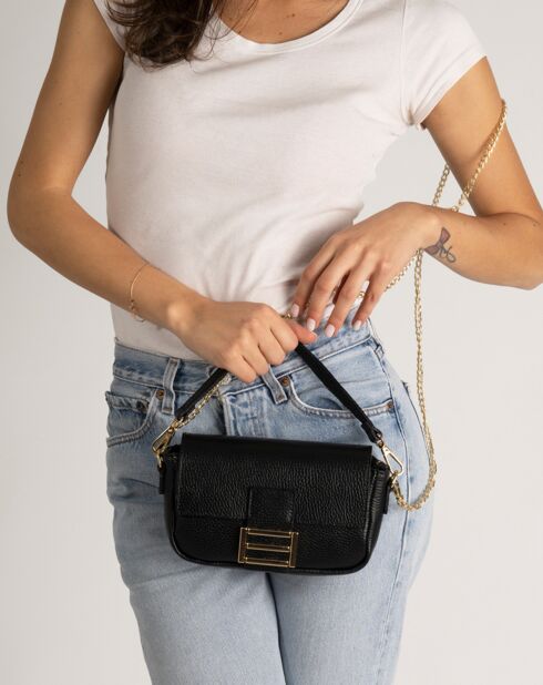Sac à main en Cuir Clara noir - 19x6x12