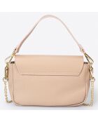 Sac à main en Cuir Clara rose poudré - 19x6x12