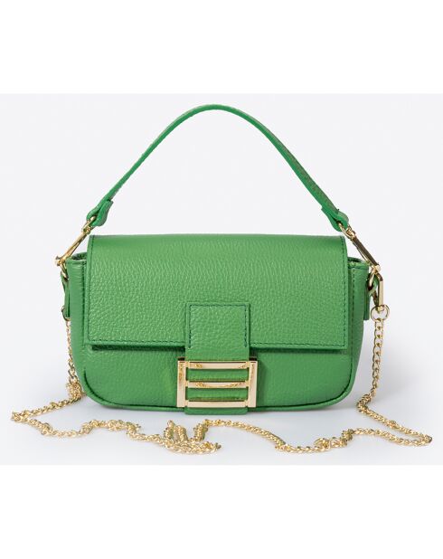 Bolso de mano de piel Clara verde - 19x6x12