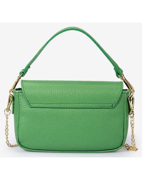 Bolso de mano de piel Clara verde - 19x6x12