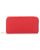 Portefeuille en Cuir Phoebe rouge - 21x2x12 cm