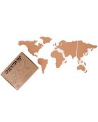 Carte du monde cork multicolore - 38x28x4 cm