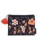 Pochette fleur noire - 20x26x1.5 cm