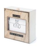 Coffret en Bois de 25 phrases pour une vie heureuse natural - 17x8x17.8 cm