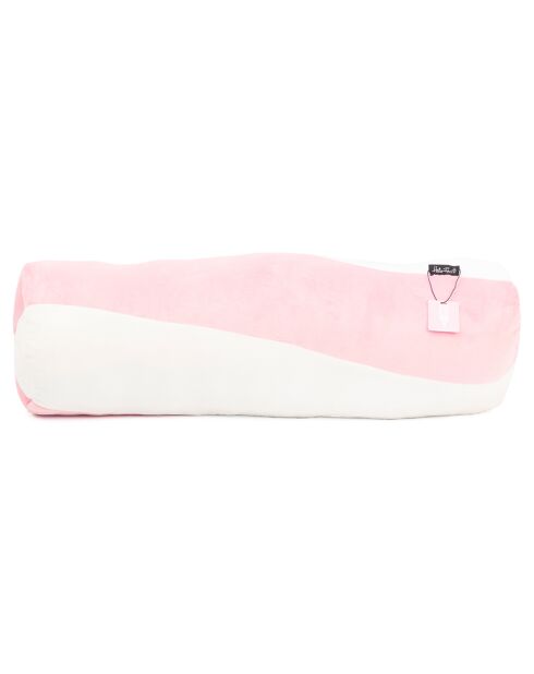 Coussin guimauve torsadée rose/blanc - 60x18x18 cm