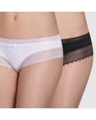 2 Shorties Sexy noir/blanc