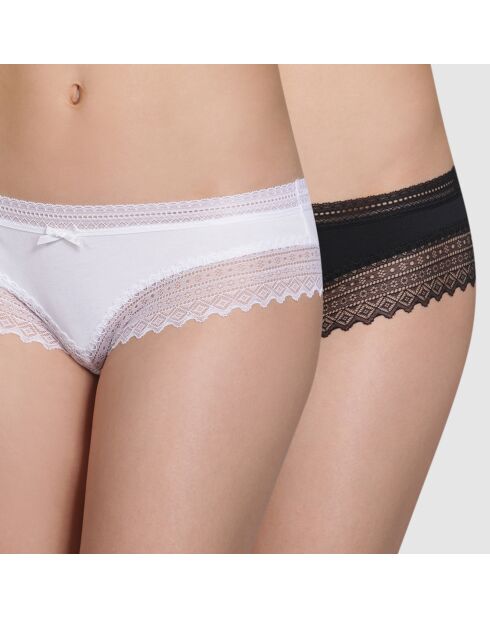2 Shorties Sexy noir/blanc