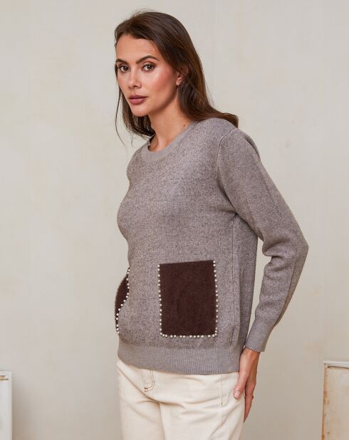 Pull Capucine taupe