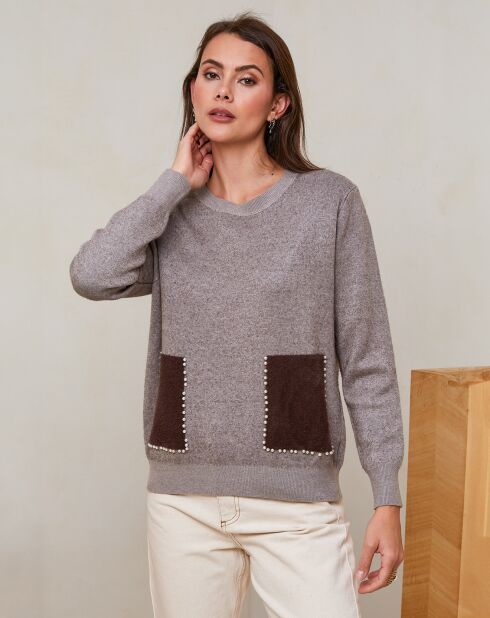 Pull Capucine taupe