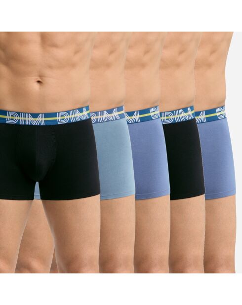 5 Boxers Powerful bleu/noir
