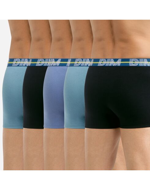 5 Boxers Powerful bleu/noir