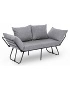 Canapé convertible 2 places Viper gris clair - 150x78x60 cm