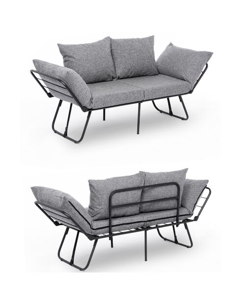 Canapé convertible 2 places Viper gris clair - 150x78x60 cm