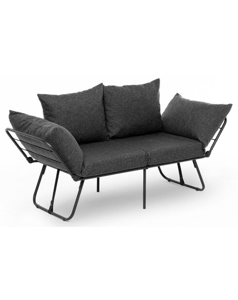 Canapé convertible 2 places Viper gris foncé - 150x78x60 cm