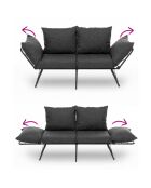 Canapé convertible 2 places Viper gris foncé - 150x78x60 cm