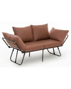 Canapé convertible 2 places Viper marron clair - 150x78x60 cm