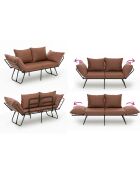 Canapé convertible 2 places Viper marron clair - 150x78x60 cm