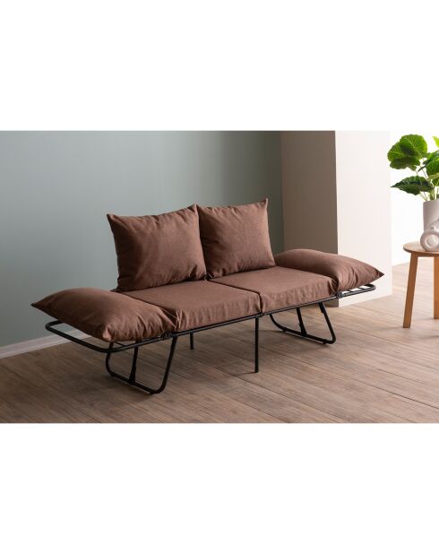 Canapé convertible 2 places Viper marron clair - 150x78x60 cm