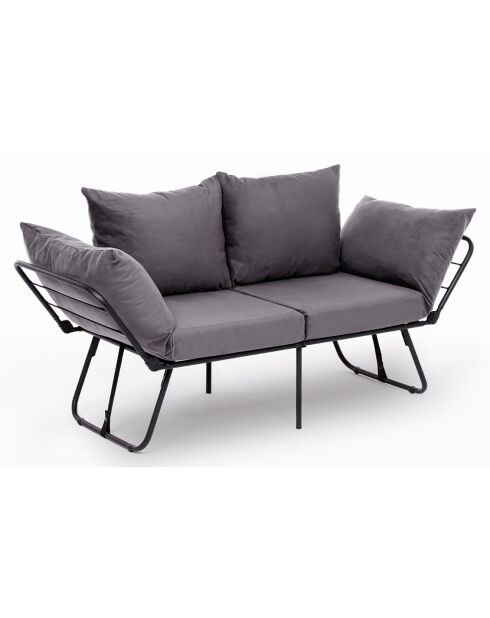 Canapé convertible 2 places Viper gris - 150x78x60 cm