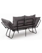 Canapé convertible 2 places Viper gris - 150x78x60 cm