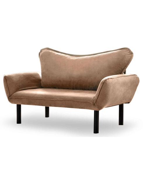 Canapé convertible 2 places Chatto marron clair - 140x70x65 cm