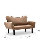 Canapé convertible 2 places Chatto marron clair - 140x70x65 cm