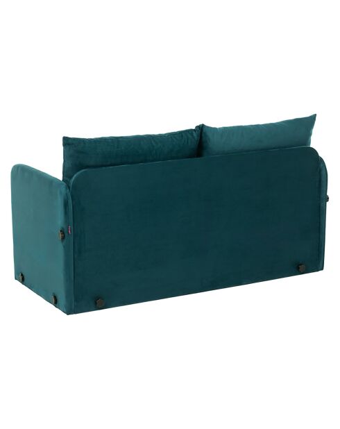 Canapé convertible 2 places Saga vert pétrole - 128x70x 66 cm