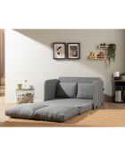 Canapé convertible 2 places Saga gris clair - 128x70x 66 cm