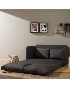 Canapé convertible 2 places Saga XL gris foncé - 148x70x66 cm