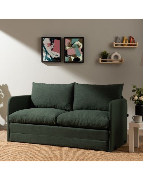 Canapé convertible 2 places Saga XL vert - 148x70x66 cm