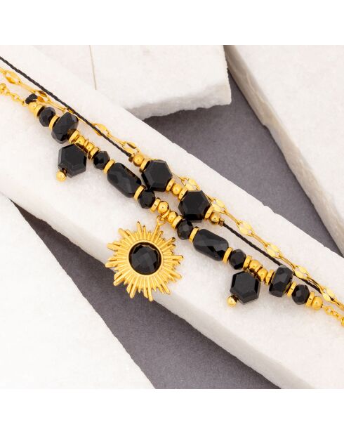 Bracelet Solaxis doré/noir