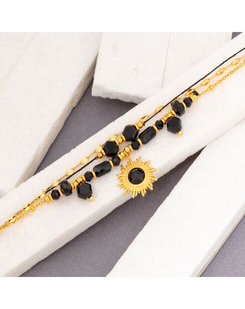 Bracelet Solaxis doré/noir