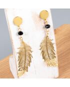 Boucles d'oreilles Flybird doré/noir