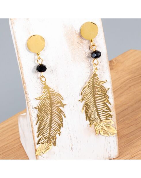 Boucles d'oreilles Flybird doré/noir