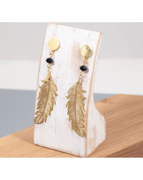 Gold/schwarze Flybird-Ohrringe