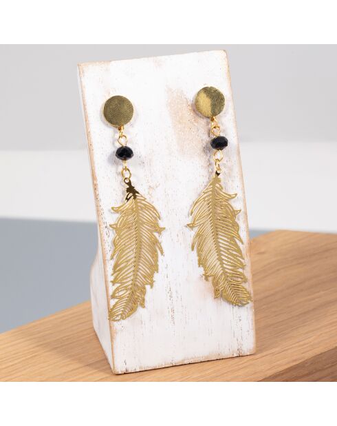 Gold/schwarze Flybird-Ohrringe