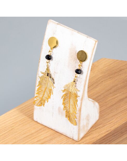 Gold/schwarze Flybird-Ohrringe
