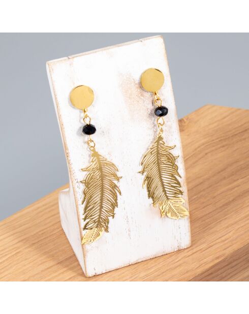 Boucles d'oreilles Flybird doré/noir