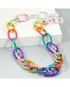 Sautoir Rock Chain argenté/multicolore