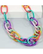 Sautoir Rock Chain argenté/multicolore
