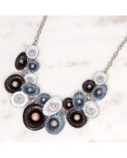 Collier Coraline argenté/noir/blanc