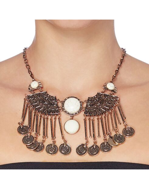 Collier Antolina doré/blanc