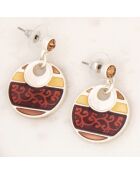 Parure Collier & Boucles d'oreilles Arabesque argenté/marron