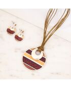 Parure Collier & Boucles d'oreilles Arabesque argenté/marron