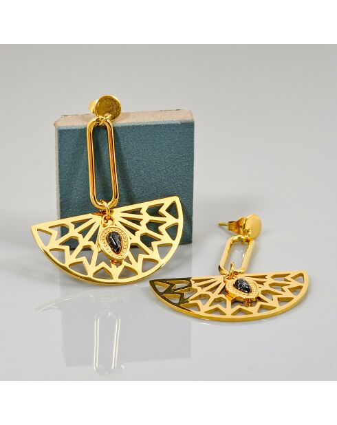 Yoshi gold/schwarze Ohrringe