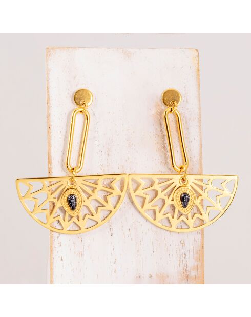 Yoshi gold/schwarze Ohrringe