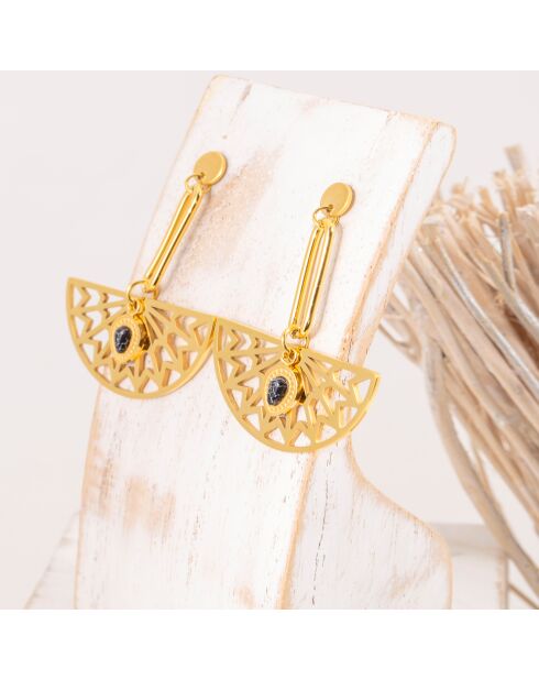 Yoshi gold/schwarze Ohrringe